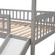 preview thumbnail 11 of 11, Elegant Twin Size Loft Bed Wood Creativity House Bed with Slide and Underbed Storage Space