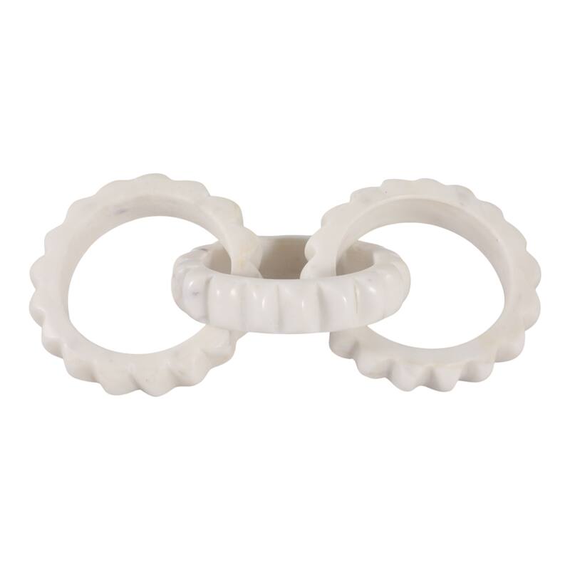 Carved Marble Chain Decorative Objects Home Decor - 8" White - 8.0"