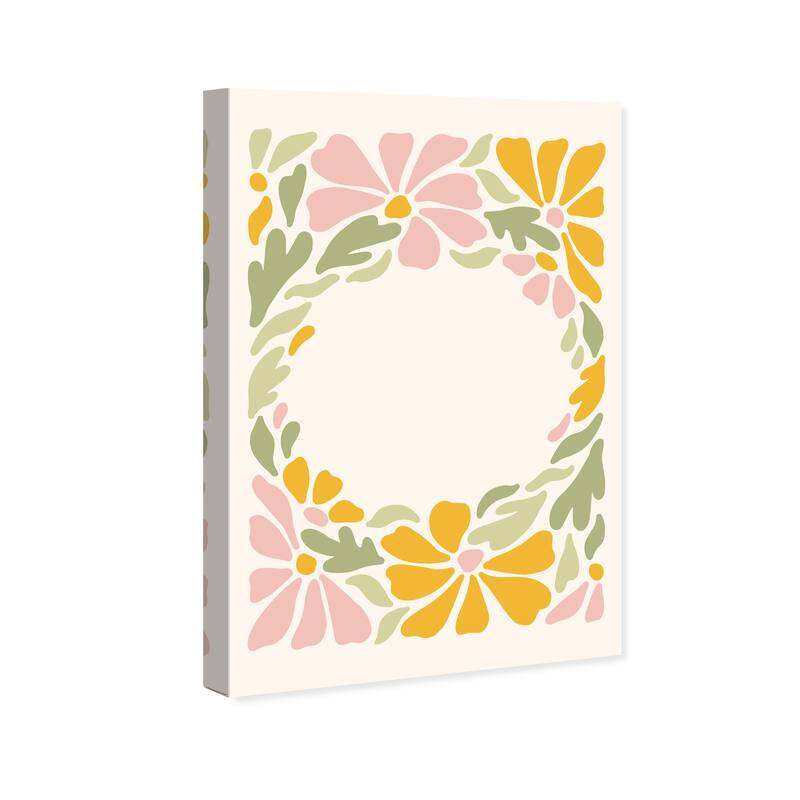 Wynwood Studio Canvas Floral and Botanical For a Floral Selfie Pink Modern & Contemporary Wall Art Canvas Print