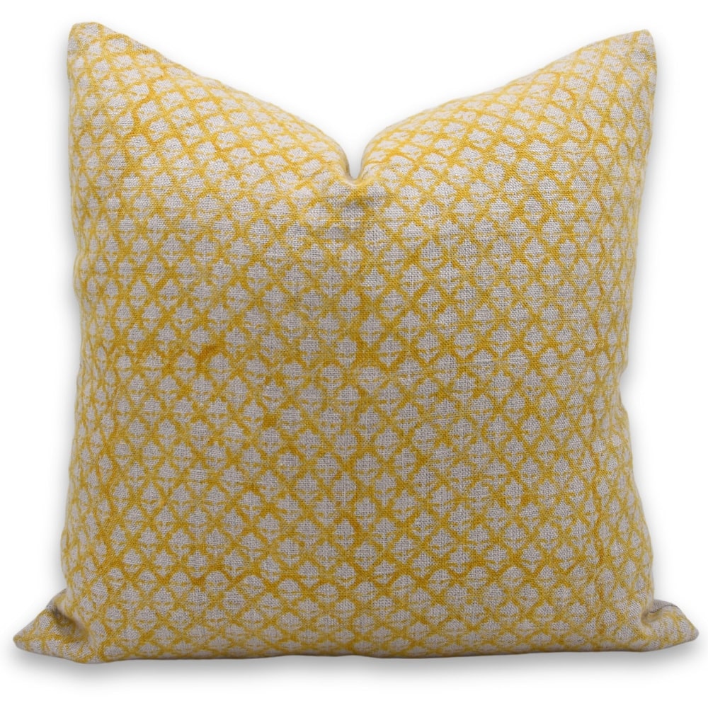 Fabdivine Rustic Accent Cushion Cover Thick Linen for Sofa Chair or Bed Home Fall Décor Pillowcase, Mustard, Pinkcity