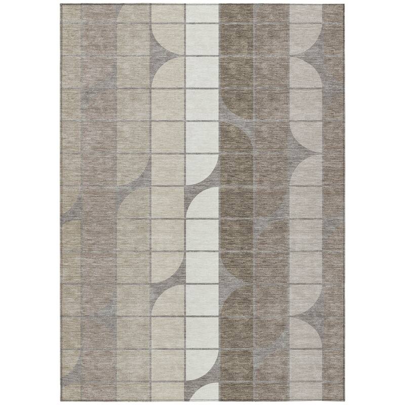 Machine Washable Indoor/ Outdoor Modern Finch Chantille Rug