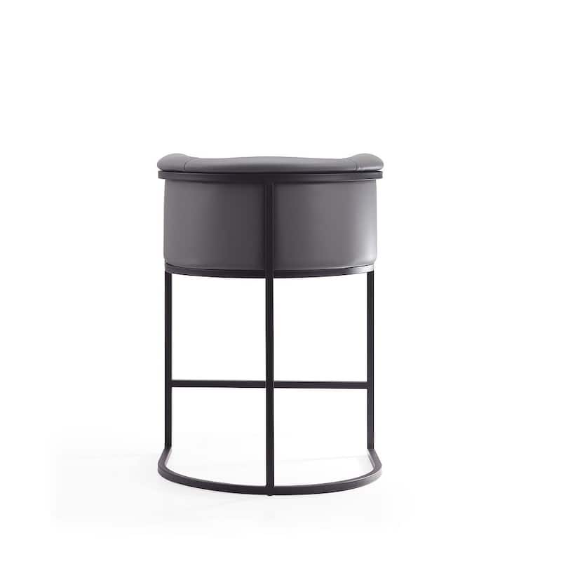 Manhattan Comfort Cosmopolitan 33.8 in. Black Metal Counter Height Bar Stool (Set of 2)