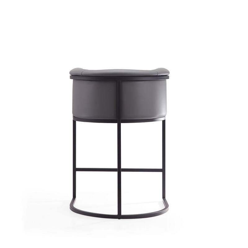 Manhattan Comfort Cosmopolitan 33.8 in. Black Metal Counter Height Bar Stool (Set of 3)