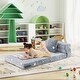 preview thumbnail 10 of 15, Flannel Kids Sofa Bed with Glow Patterns and Foldable Lounger Design - Mattress: 66" × 26" × 4" (L × W × H)