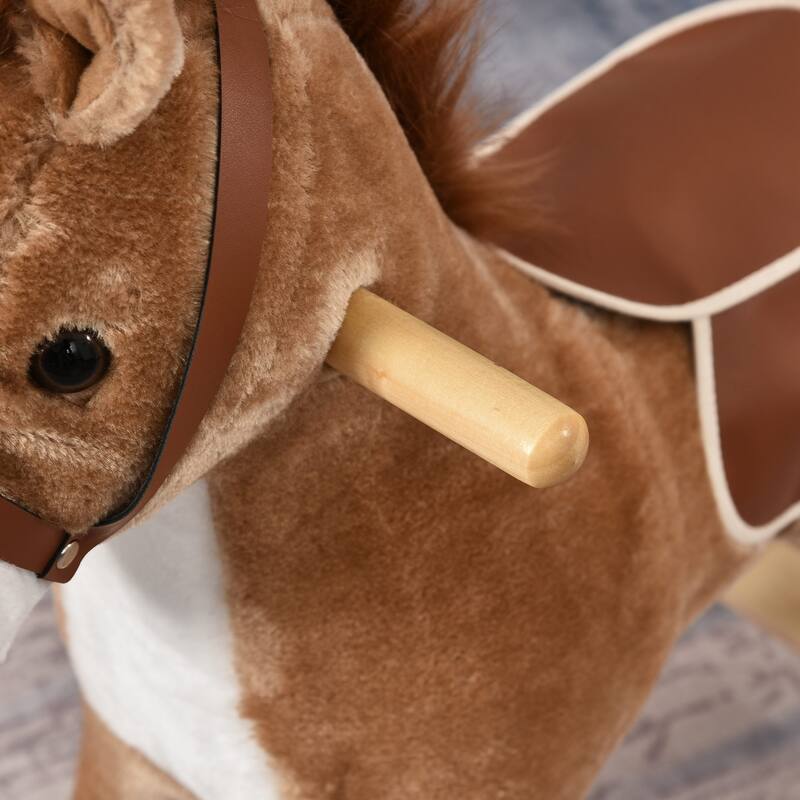 Interactive Baby Rocking Horse with Moving Mouth, Wagging Tail, and Sound Effects for Kids Ages 3-6