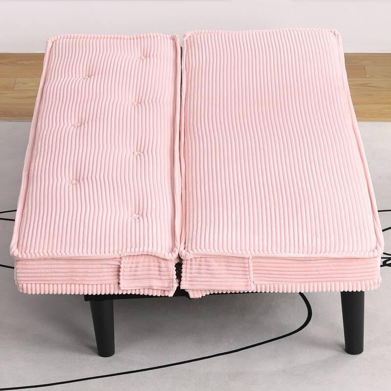 65.7" Corduroy Armless Upholstered Sofa Bed