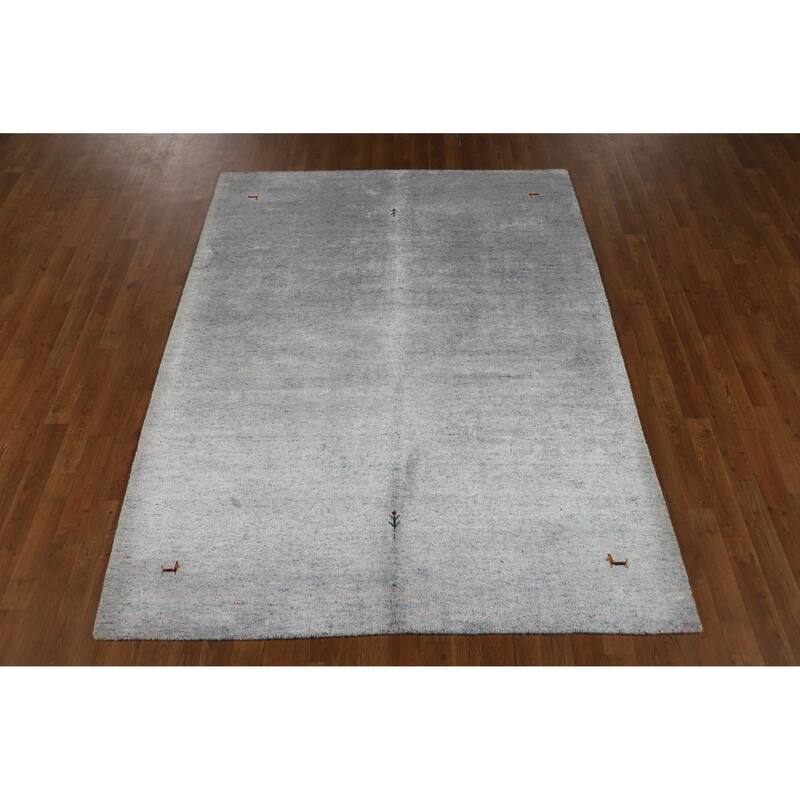 Hand Knotted Oriental 100% Wool Carpet Tribal Animal Pictorial Multi-Colored Gabbeh Area Rug - 7' 4'' X 5' 5''