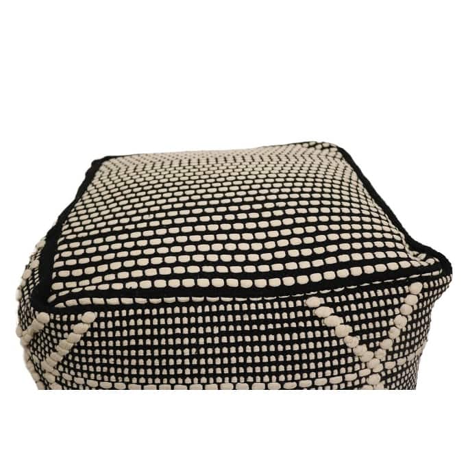 Home&Manor Arezzo Cotton Cube Pouf