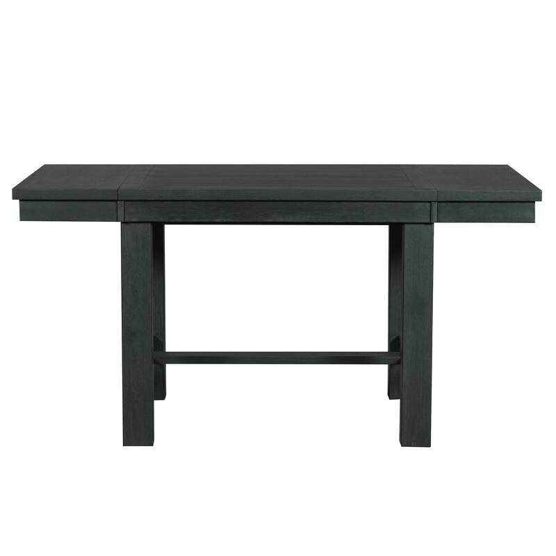 82" 6 Piece Extendable Dining Set with Footrest,4 Chairs and Bench