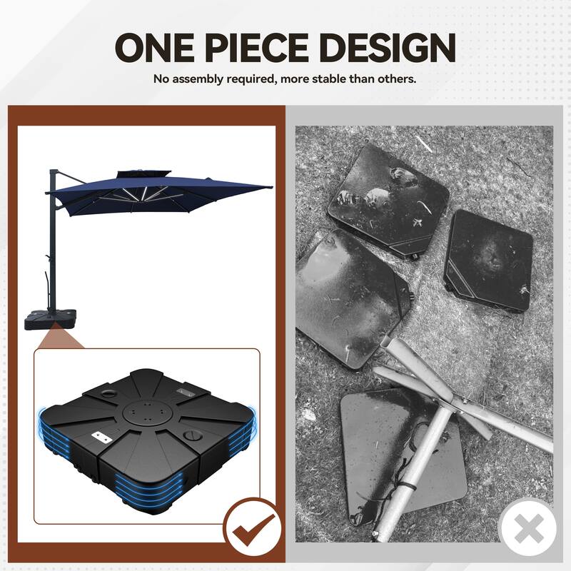Weather-Resistant HDPE Patio Umbrella Base Square