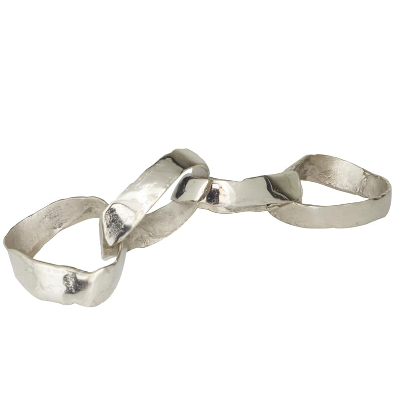 Aluminum Metal Chain Sculpture - Black, Gold, Silver