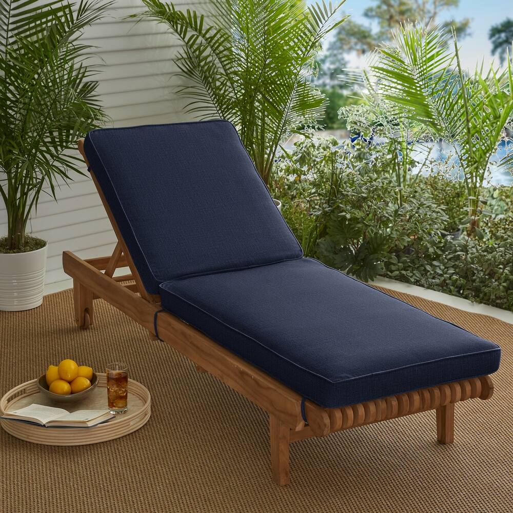 Sorra Home Indoor/Outdoor Corded Chaise Lounge Chair Cushion