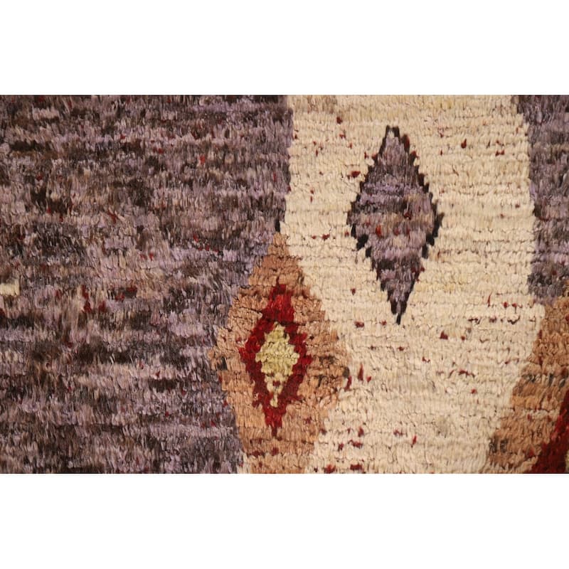 Hand Knotted Oriental 100% Wool Carpet Modern Tribal Multi-Colored Moroccan Area Rug - 6' 7'' X 6' 7''