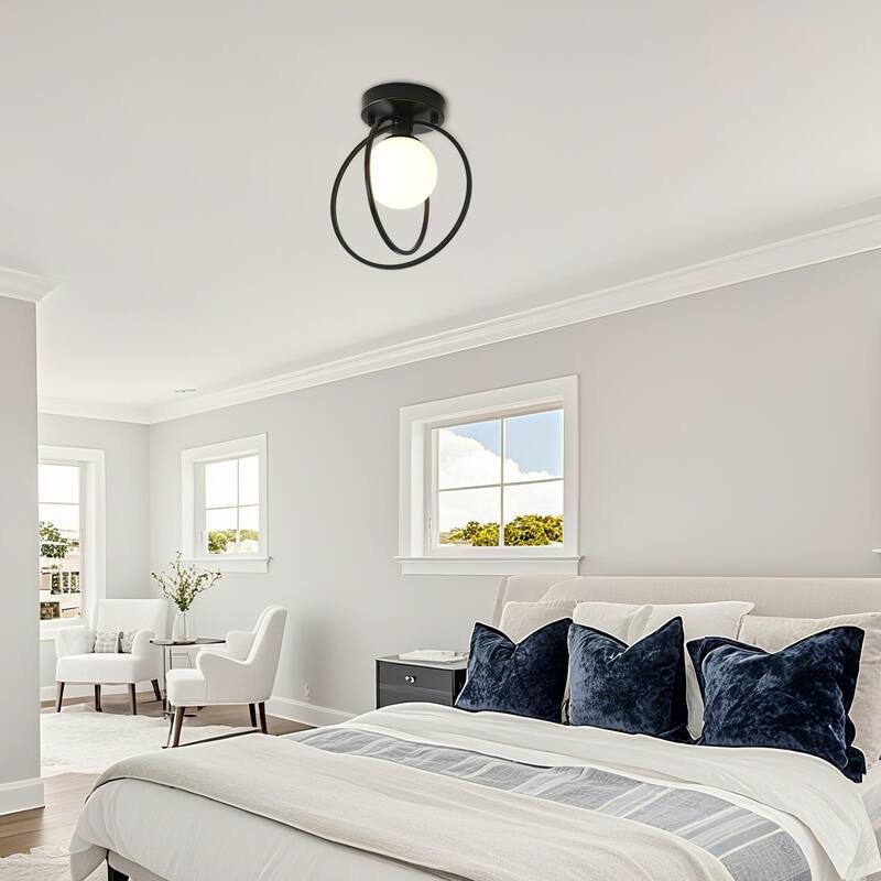 1 - Light Globe Semi Flush Mount