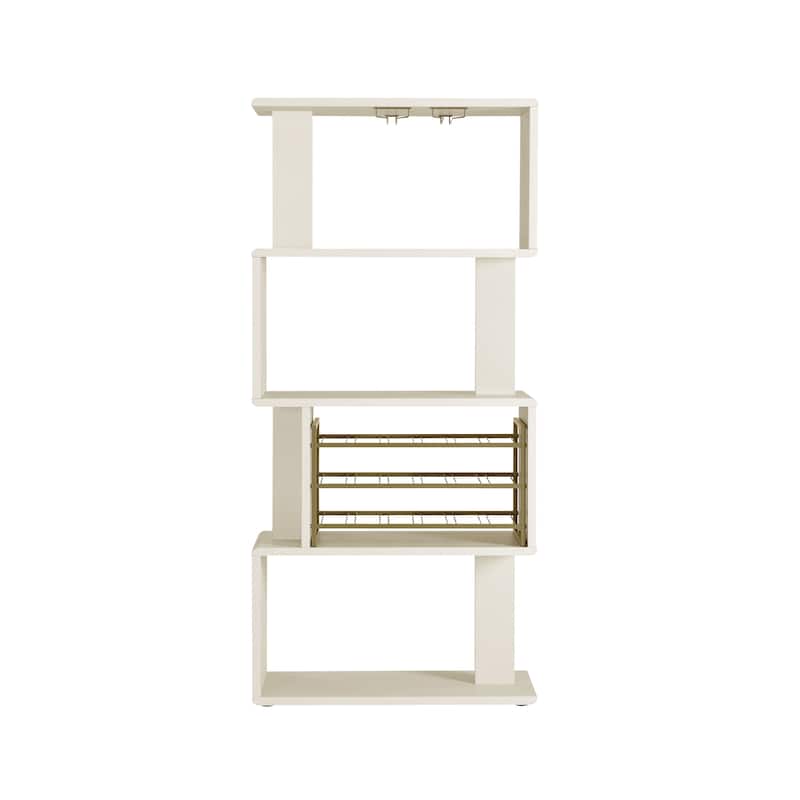 Furniture of America Thane Modern 4-tier Bar Cabinet with Bottle Wine Rack