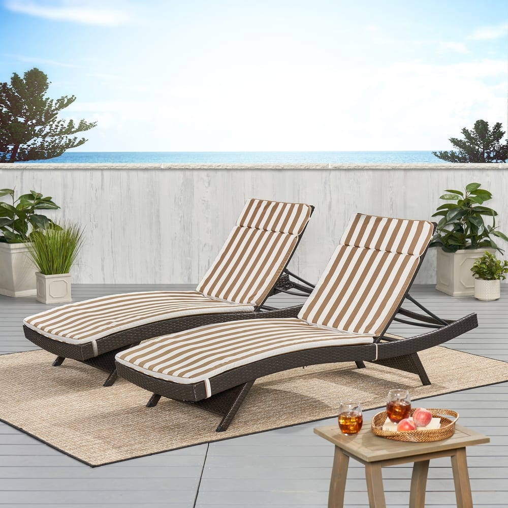 Salem Outdoor Cushion Set for Chaise Lounge - Cushions only (Set of 2) by Christopher Knight Home - 79.25"L x 27.50"W x 1.50"H