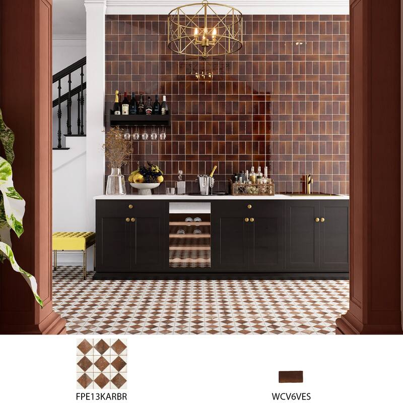 Merola Tile Viva Espresso 3" x 6" Ceramic Wall Tile
