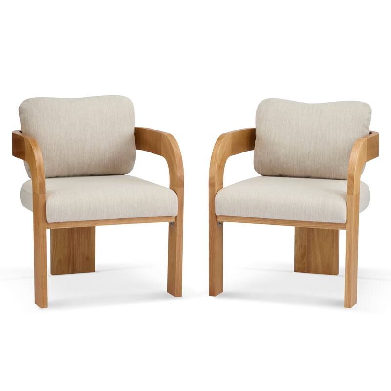 Christopher Knight Home - Seraphina Rubber Wood Dining Chair with Pillow Back(Set of 2)