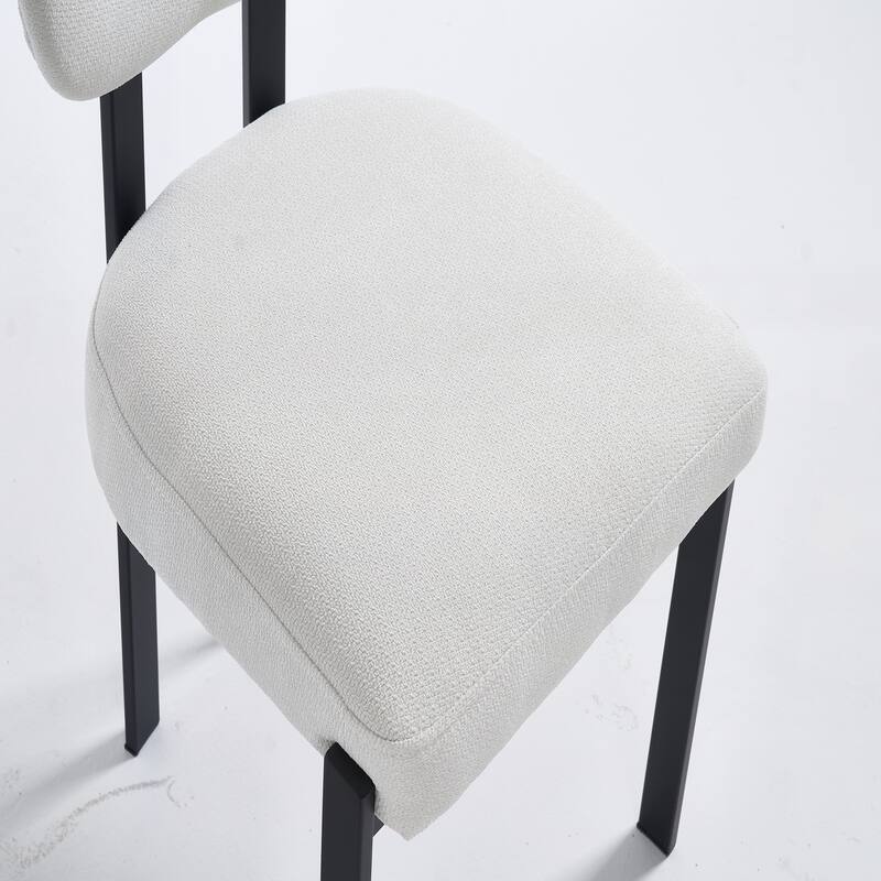 Modern Upholstered Boucle Dining Room Chairs Set of 2