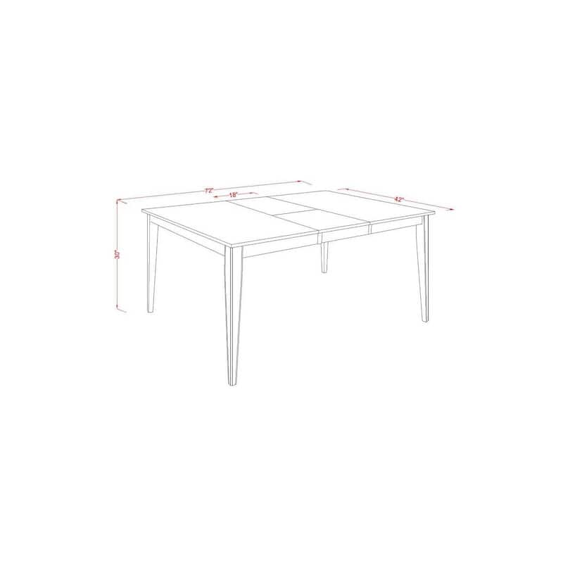 HomeStock 5-Pc Cappuccino Solid Wood Top - Dining Room Set with Leaf - Seats 4