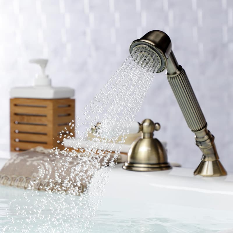 Vintage Deck Mount Hand Shower with Diverter for Roman Tub Faucet