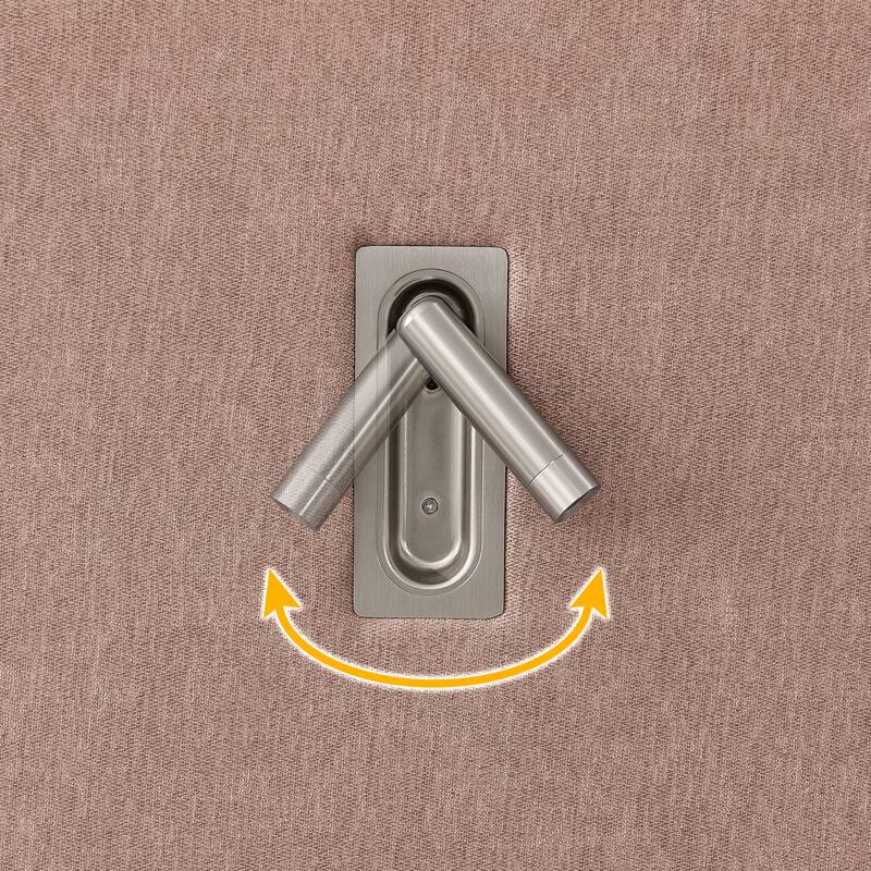 Queen Size Upholstered Platform Bed with Headboard, Chenille Fabric, and Built-in Nightstand, Pink