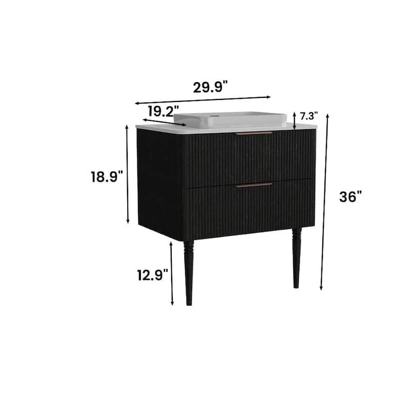 Freestanding Bathroom Vanity with Ceramic Sink