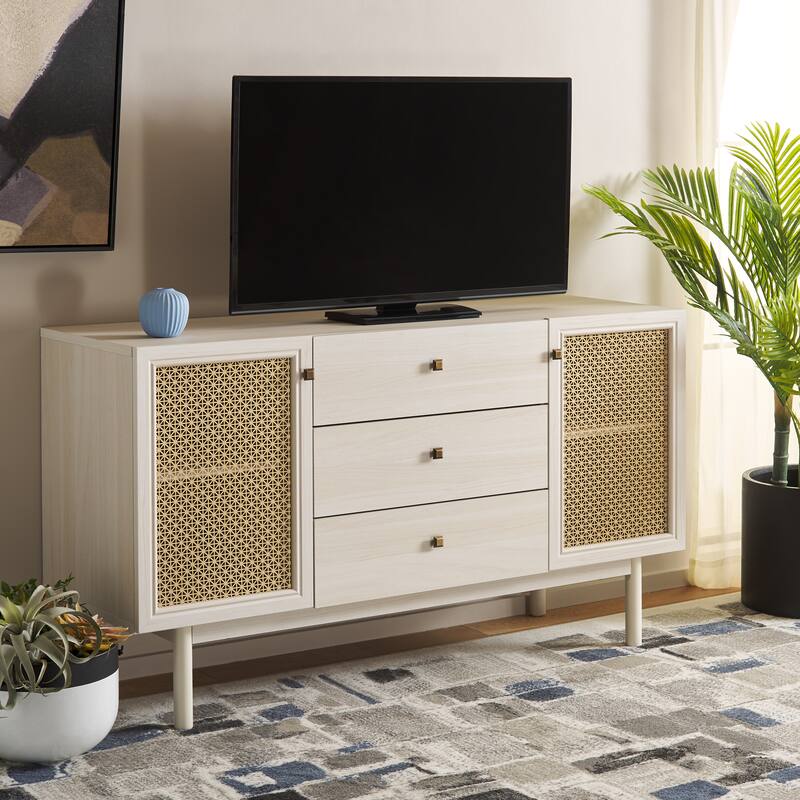 SAFAVIEH Home Piran 2 Door 3 Drawer Sideboard/Media. - 55Wx19Dx32H
