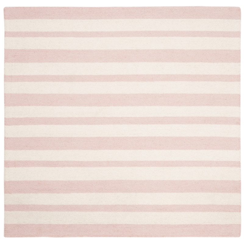 SAFAVIEH Handmade Kids Kailyn Wool Rug - 5' Square - Pink/Ivory