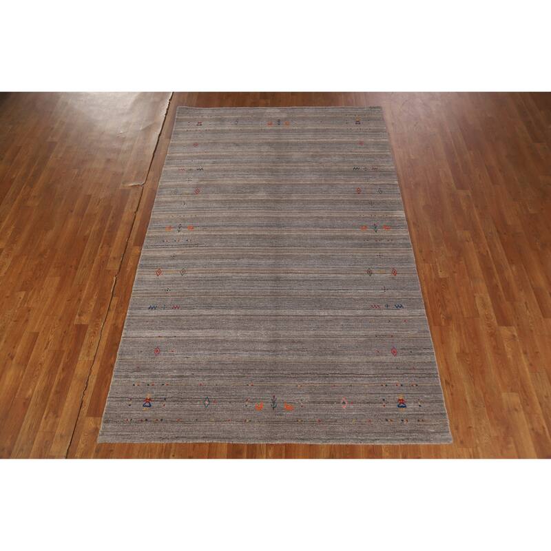 Hand Knotted Oriental 100% Wool Carpet Tribal Tribal Multi-Colored Gabbeh Area Rug - 8' 1'' X 5' 2''