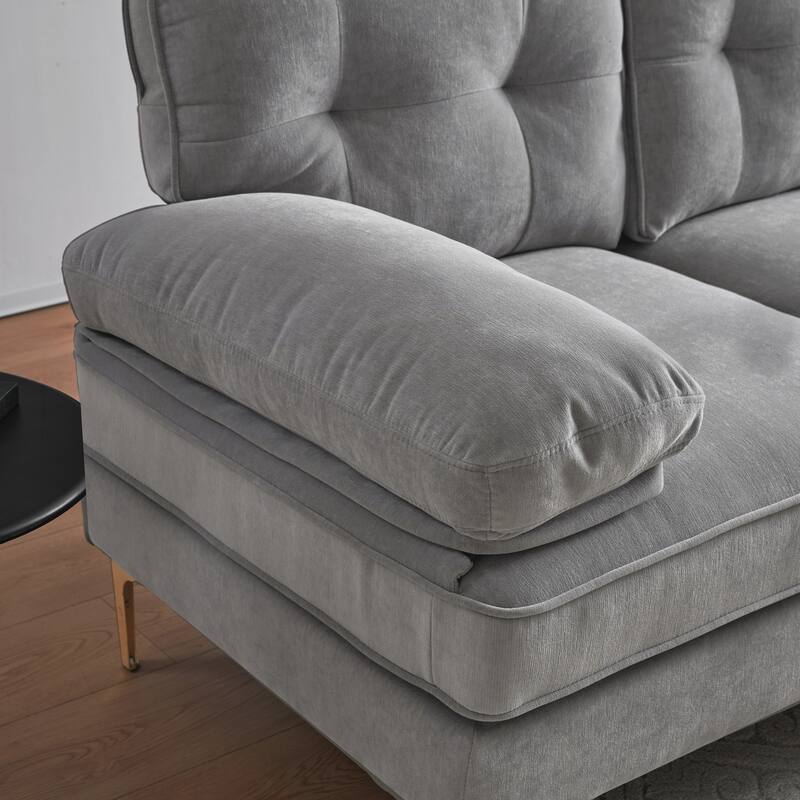 Modern Sectional Sofas Couches Velvet L-Shaped Couches