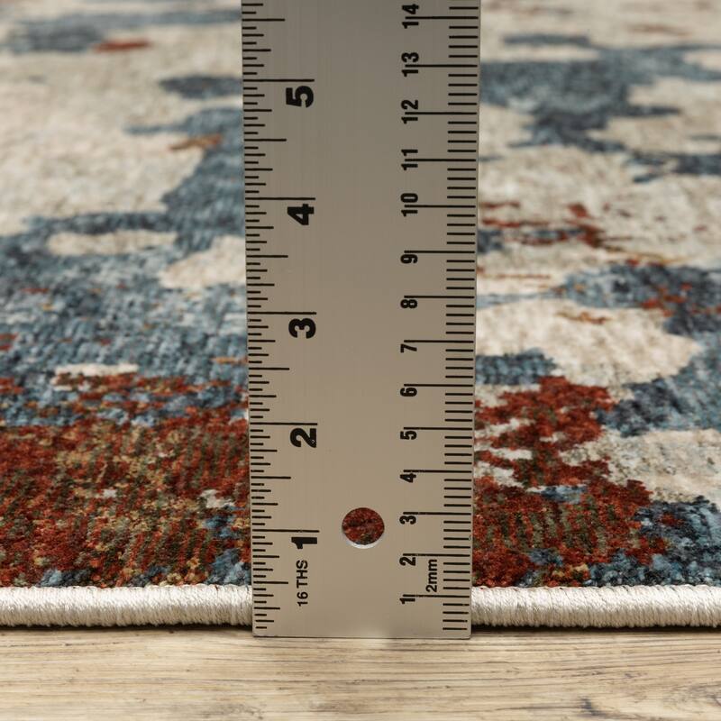 Style Haven Hendrix Mottled Abstract Beige/ Multi Fringe Edge Area Rug