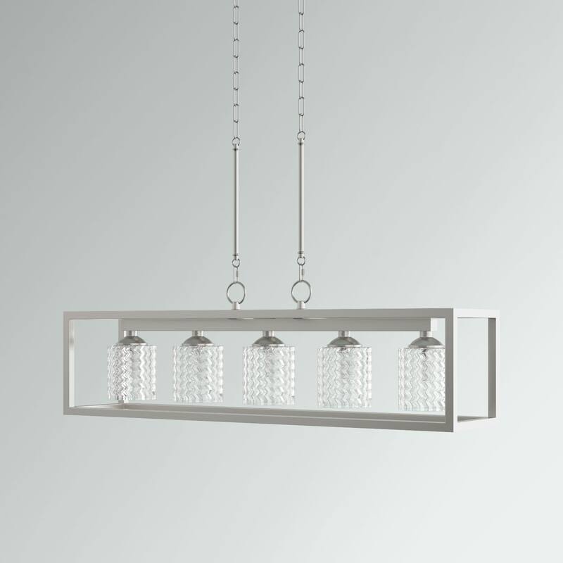 Acroma 5-light Farmhouse Chandelier Rectangle Island Lights for Dining Room