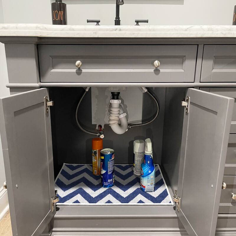 Under Sink Mat - Ultra-Absorbent Cotton Shelf Liners For Kitchen Cabinets - 2X3 feet