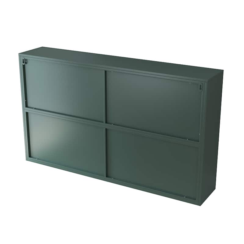 47.25" 4-door Glass Wall-mounted Cabinet Storage,