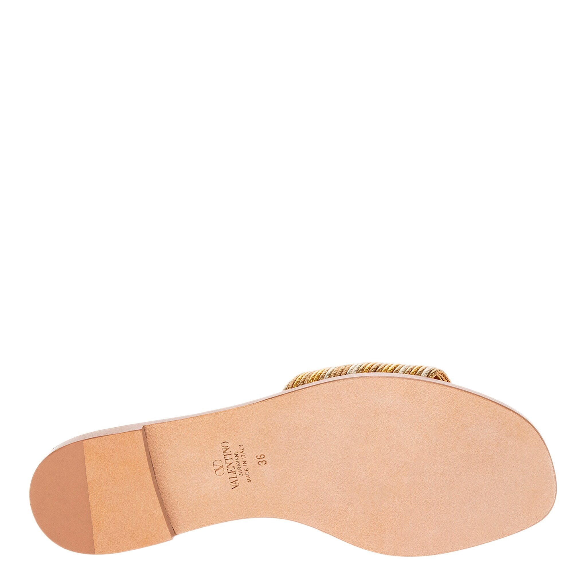 Valentino VLogo Signature Metallic Slides - Overstock - 42955643