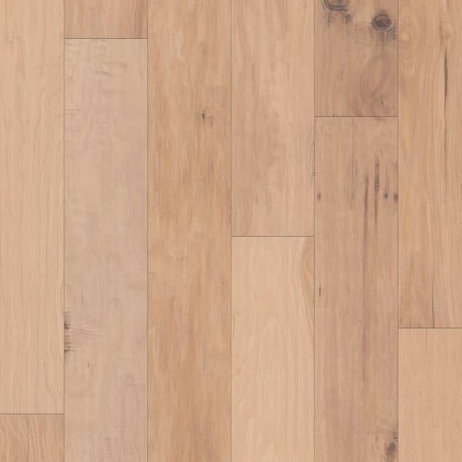 Shaw SW741 Pebble Hill 6" Wide Handscraped Engineered Hickory Hardwood - Linen