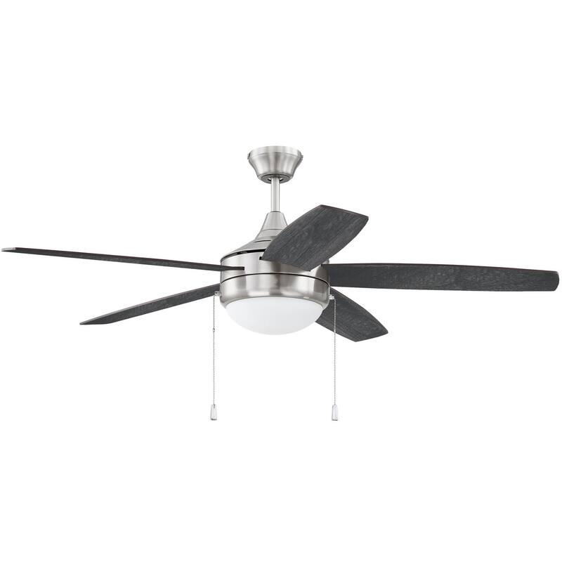 Craftmade Phaze 5 52" 5 Blade LED Ceiling Fan - Brushed Polished Nickel / Greywood