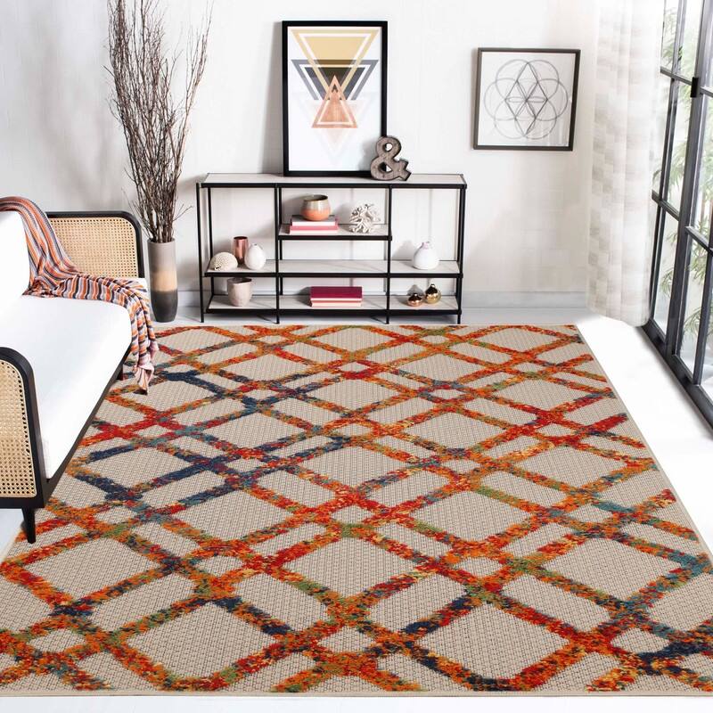 Superior Modern Geometric Abstract Indoor Outdoor Area Rug