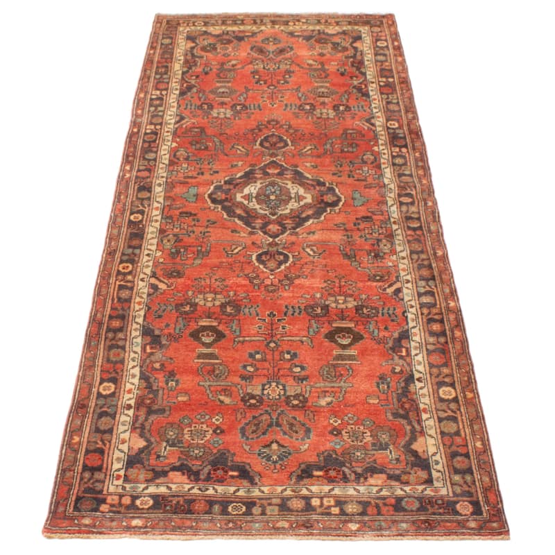 ECARPETGALLERY Hand-knotted Andelz Red Wool Rug - 3' 8" x 10' 2"