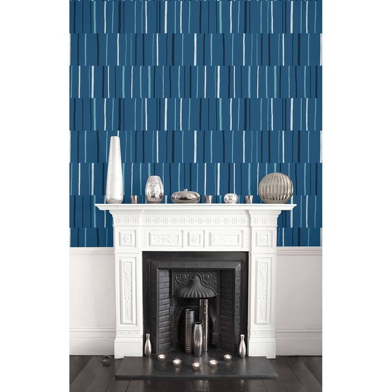 Seabrook Designs Block Lines Unpasted Wallpaper