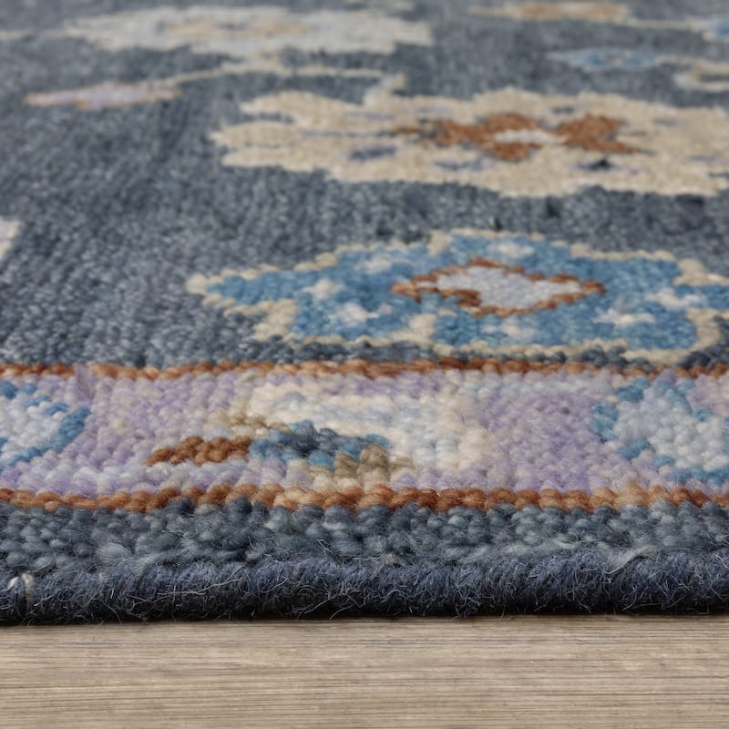 Maylin Traditional Oriental Light Blue/ Blue Area Rug