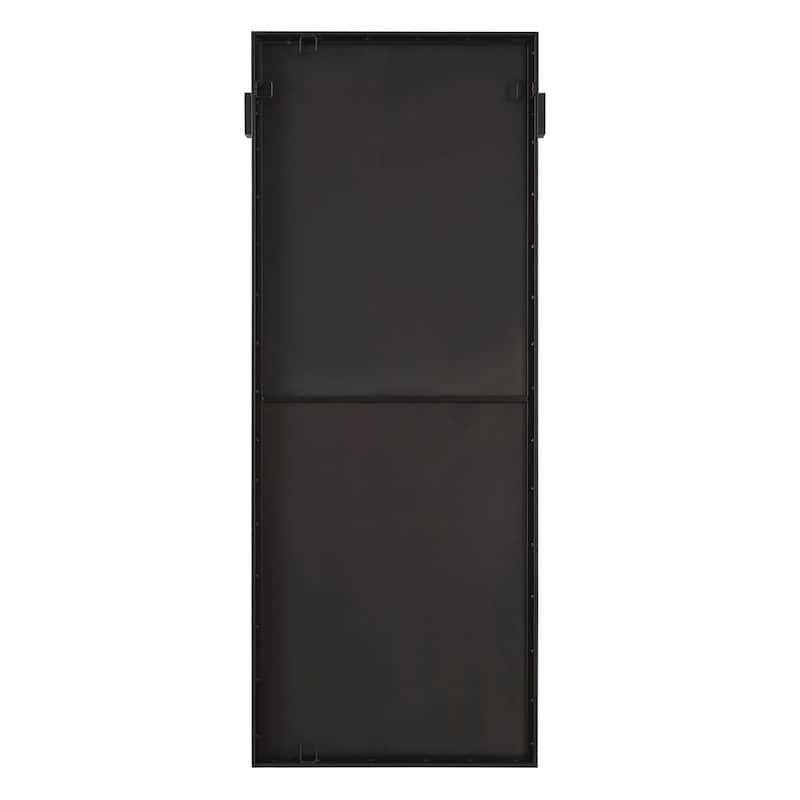 Rectangular Framed Dressing Wall Mirror - 72" - Satin Black Finish