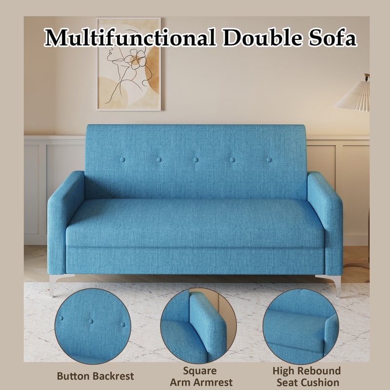 57.1" Two-Seater Sofa With Storage Function