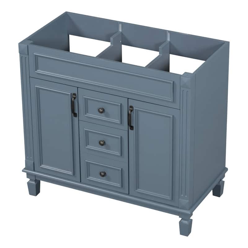 36" Bathroom Vanity without Top Sink, Bathroom Cabinet with 2 Soft Closing Doors and 2 Drawers
