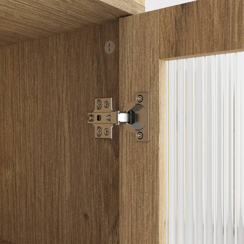 Natural Wood Grain Tech-Inspired MDF Dome Cabinet A Smart Combination of Snack Storage and LED Lighting