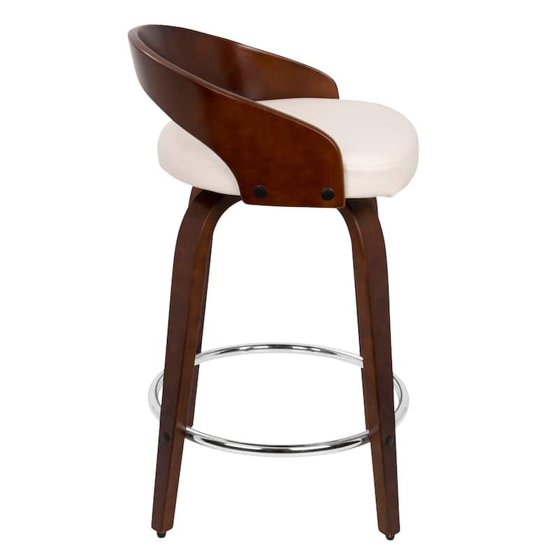 Carson Carrington Stavanger 24" Fixed-Height Counter Stool with Bent Wood Legs & Round Footrest (Set of 2)