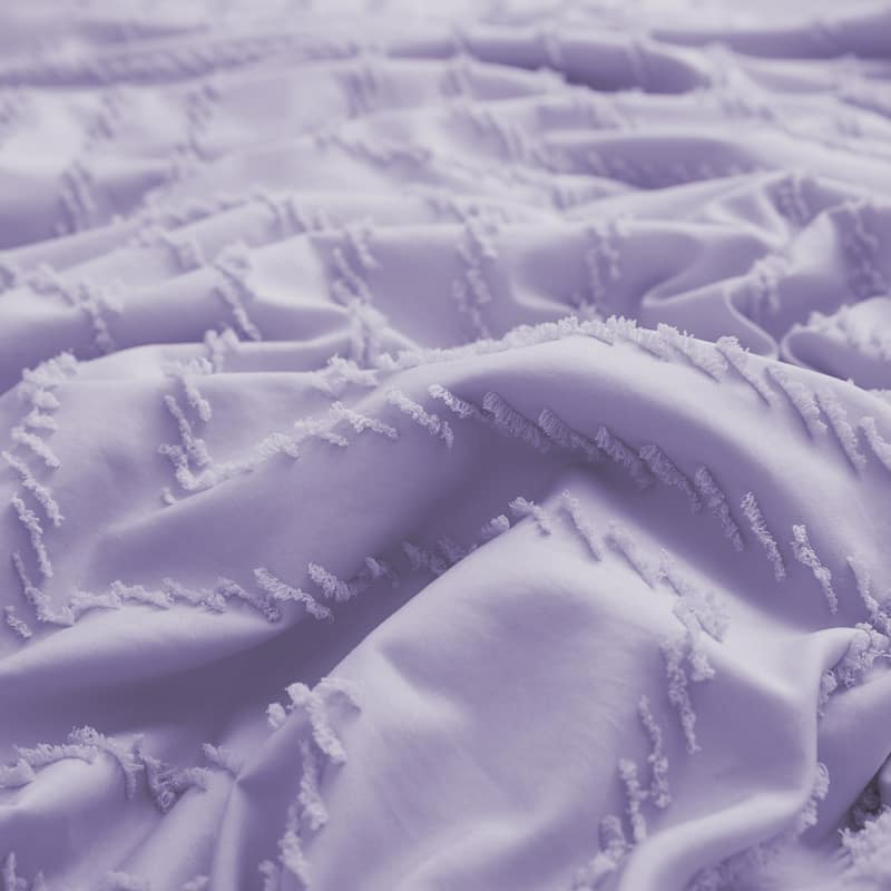 3 Piece Tufted Clipped Jacquard Geometric Oversized Duvet Cover Set