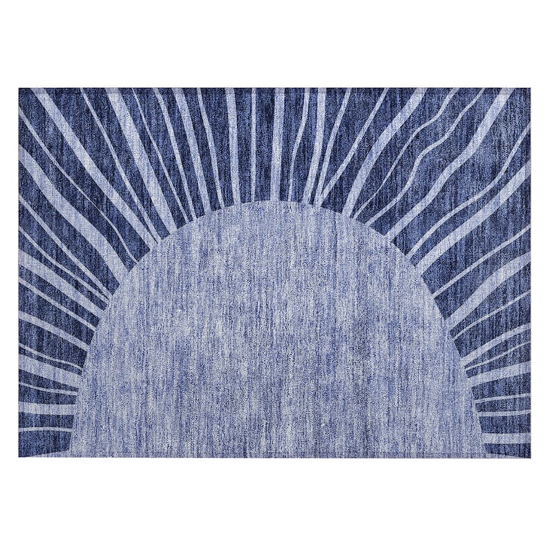 Machine Washable Indoor/ Outdoor ChantilleSunburst Modern Rug