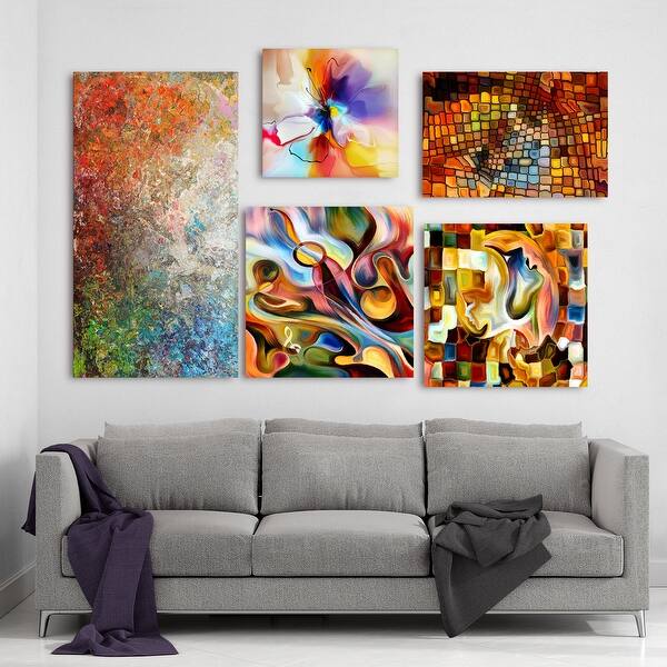 Shop Designart Abstract Music Collection Abstract Wall Art Set Of 5 Pieces Multi Color Overstock 24299810